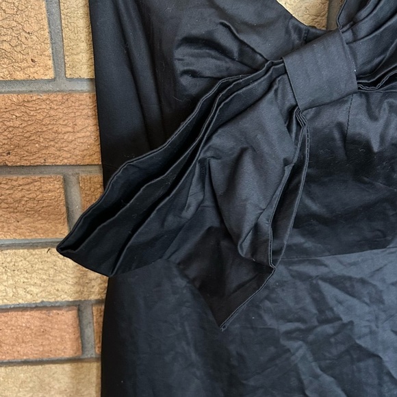 Hutch Bow Tie Strapless Maxi Dress Black Ruffle Hem Size 10 - Picture 5 of 11